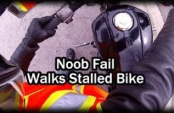Noob Fail: Walks Stalled Motorcycle Home - FINE-C Lesson Learned