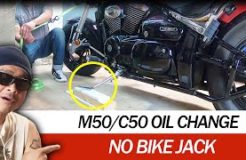 Oil Change DIY Suzuki Boulevard M50/C50 Without Motorcycle Jack Stand